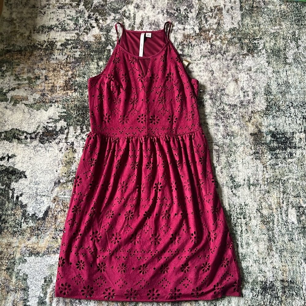 💥 3 for $15 - Lauren Conrad Suede Flower Print Dress Sz XS